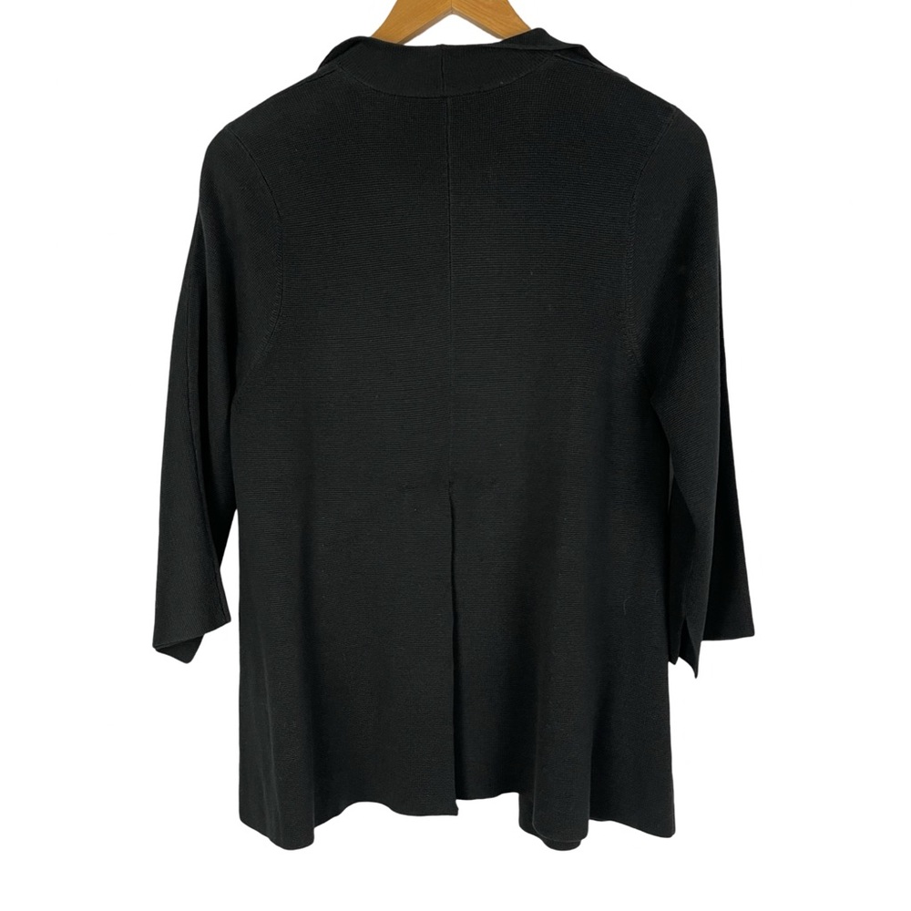 Eileen Fisher black Silk Cotton blend Open front Cardigan Sweater - Picture 4 of 10